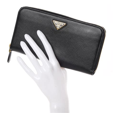 prada saffiano triangle zip around wallet|prada wallet holder.